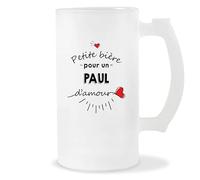 Planetee Chope Paul Petite bière d'amour | Idée Verre à bière Pinte Cadeau Apéro Noël Secret Santa Fêtes des Grands-Pères Anniversaire Humour