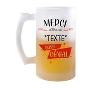 Planetee Chope Personnalisable | Verre à bière Pinte Idée Cadeau à personnaliser Collègue Travail Retraite Remerciement Pot de Départ Anniversaire Noël Secret Santa Femme Homme