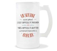 Planetee Chope Sofiane aussi génial | Idée Verre à bière Pinte Anniversaire Cadeau Apéro Noël Secret Santa Fête des Pères Humour