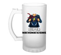 Planetee Chope Super Mathématicienne | Verre à bière Originial Cadeau Anniversaire Noël Humour fête des mères