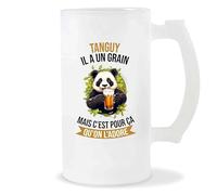 Planetee Chope Tanguy Panda Grain | Idée Verre à bière Pinte Anniversaire Cadeau Apéro Noël Secret Santa Fête des Pères Humour