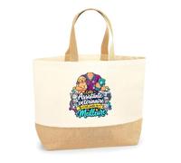 Planetee Coffret Cadeau Assistante Veterinaire C'est juste la Meilleure Métier | Sac Cabas Coton et Jute 18 L, Carnet, Stylo Bambou, Porte-Clés, Marque-Page | 5 Pièces Gravées | Anniversaire Noël