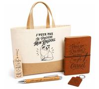 Planetee Coffret Cadeau J’peux pas je préfère mon Ragdoll | Sac Cabas Coton et Jute 18 L, Carnet, Stylo Bambou, Porte-Clés, Marque-Page | 5 Pièces Gravées | Anniversaire Noël Propriétaire Ragdoll