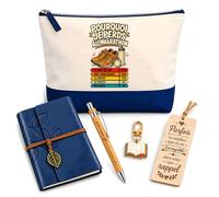 Planetee Coffret Pochette Pourquoi Je Perds au Marathon | Pochette Coton, Carnet Similicuir, Stylo Bambou, Marque-Page Bois, Porte-Clés Livre | 5 Pièces | Cadeau Noël Passionné Humour Original