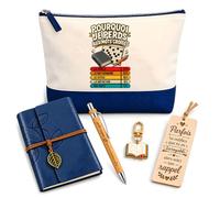 Planetee Coffret Pochette Pourquoi Je Perds aux Mots Croisés | Pochette Coton, Carnet Similicuir, Stylo Bambou, Marque-Page Bois, Porte-Clés Livre | 5 Pièces | Cadeau Noël Passionné Humour Original