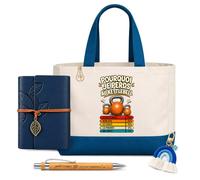 Planetee Coffret Sac Shopping Pourquoi je Perds au Kettlebell | Cabas Coton 27 L, Carnet Similicuir, Stylo Bambou, Porte-Clés, Trombone | 5 Pièces | Cadeau Noël Passionné Humour Original Anniversaire