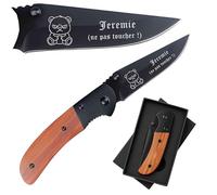 Planetee Couteau Jeremie Pas touche | Canif | Couteau pliant | Travail Retaite Secret Santa | Boîte de rangement | Idée Cadeau Noël Papa Anniversaire