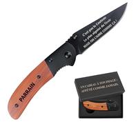 Planetee Couteau Parrain on l'aime comme ça | Canif | Couteau pliant | Travail Départ Retraite | Boîte de rangement | Idée Cadeau Noël Papa Anniversaire