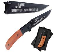 Planetee Couteau Robert Trancheur de saucisson | Canif | Couteau pliant | Travail Secret Santa | Boîte de rangement | Idée Cadeau Noël Papa Anniversaire