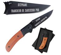 Planetee Couteau Stéphane Trancheur de saucisson | Canif | Couteau pliant | Travail Secret Santa | Boîte de rangement | Idée Cadeau Noël Papa Anniversaire