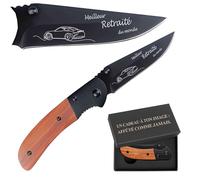 Planetee Couteau Voiture Meilleur Retraité du monde | Canif | Couteau pliant | Mécanicien | Boîte de rangement | Idée Cadeau Noël Papa Anniversaire