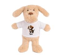 Planetee Doudou Peluche Chien Beagle : Cartoon | Peluche Bébé avec T-Shirt Imprimé 15 cm | Cadeau Propriétaire Chien Naissance Baby Shower Baptême | Fille Garçon Mixte