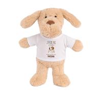Planetee Doudou Peluche Chien Berger d'Asie Centrale : Passer du Temps | Peluche Bébé avec T-Shirt Imprimé 15 cm | Cadeau Propriétaire Chien Naissance Baby Shower Baptême | Fille Garçon Mixte
