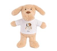 Planetee Doudou Peluche Chien Berger d'Asie Centrale : Portrait | Peluche Bébé avec T-Shirt Imprimé 15 cm | Cadeau Propriétaire Chien Naissance Baby Shower Baptême | Fille Garçon Mixte