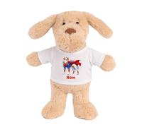 Planetee Doudou Peluche Chien Billy : Super-héros | Peluche Bébé avec T-Shirt Imprimé 15 cm | Cadeau Propriétaire Chien Naissance Baby Shower Baptême | Fille Garçon Mixte