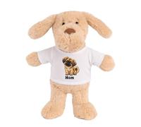 Planetee Doudou Peluche Chien Épagneul Tibétain : Chibi | Peluche Bébé avec T-Shirt Imprimé 15 cm | Cadeau Propriétaire Chien Naissance Baby Shower Baptême | Fille Garçon Mixte