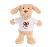 Planetee Doudou Peluche Chien Épagneul Tibétain : Super-héros | Peluche Bébé avec T-Shirt Imprimé 15 cm | Cadeau Propriétaire Chien Naissance Baby Shower Baptême | Fille Garçon Mixte