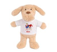 Planetee Doudou Peluche Chien Greyhound (Lévrier Anglais) : Super-héros | Peluche Bébé avec T-Shirt Imprimé 15 cm | Cadeau Propriétaire Chien Naissance Baby Shower Baptême | Fille Garçon Mixte