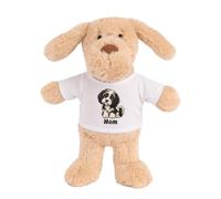 Planetee Doudou Peluche Chien Terrier Tibétain : Chibi | Peluche Bébé avec T-Shirt Imprimé 15 cm | Cadeau Propriétaire Chien Naissance Baby Shower Baptême | Fille Garçon Mixte