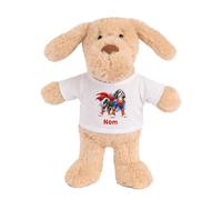 Planetee Doudou Peluche Chien Terrier Tibétain : Super-héros | Peluche Bébé avec T-Shirt Imprimé 15 cm | Cadeau Propriétaire Chien Naissance Baby Shower Baptême | Fille Garçon Mixte