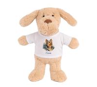 Planetee Doudou Peluche Chien Yorkshire Terrier : Aquarelle Florale | Peluche Bébé avec T-Shirt Imprimé 15 cm | Cadeau Propriétaire Chien Naissance Baby Shower Baptême | Fille Garçon Mixte