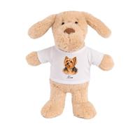 Planetee Doudou Peluche Chien Yorkshire Terrier : Portrait | Peluche Bébé avec T-Shirt Imprimé 15 cm | Cadeau Propriétaire Chien Naissance Baby Shower Baptême | Fille Garçon Mixte