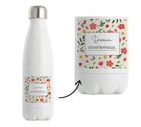 Planetee Gourde Isotherme Inox 500ml Dresseuse exceptionnelle motif floral Bouteille Isotherme Thermos Femme Sport Fitness Cadeau Femme Anniversaire Noël