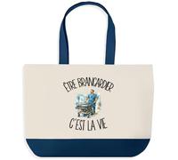 Planetee Grand Sac Cabas Être Brancardier C'est La Vie | Sac de Plage Shopping Courses en Coton, Idée Cadeau Femme Homme Anniversaire Noël, Imprimé en Bretagne