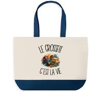 Planetee Grand Sac Cabas Le Crossfit C'est La Vie | Sac de Plage Shopping Courses en Coton | Idée Cadeau Femme Homme Anniversaire Noël | Imprimé en Bretagne
