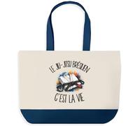 Planetee Grand Sac Cabas Le Jiu-Jitsu Brésilien C'est La Vie | Sac de Plage Shopping Courses en Coton | Idée Cadeau Femme Homme Anniversaire Noël | Imprimé en Bretagne
