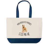 Planetee Grand Sac Cabas Mon Berger des Pyrénées C'est Ma Vie | Sac de Plage Shopping Courses en Coton | Idée Cadeau Femme Homme Anniversaire Noël | Imprimé en Bretagne