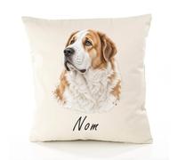 Planetee Housse de Coussin Berger d'Asie Centrale : Portrait | Coton Canvas Fairtrade 305 g/m² Zip Invisible Taille 40×40 cm | Déco Canapé Salon Chambre