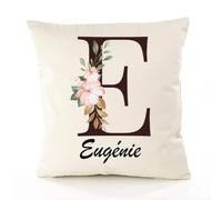 Planetee Housse de Coussin Eugénie | Coton Canvas Fairtrade 305 g/m² Zip Invisible Taille 40×40 cm | Déco Canapé Salon Chambre | Cadeau Crémaillère Anniversaire Noël