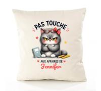 Planetee Housse de Coussin Pas Touche Jennifer 40x40cm Cadeau Crémaillère ou Emménagement