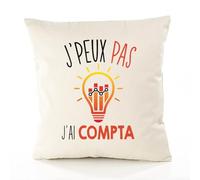 Planetee Housse de Coussin Premium compta Version Blanc - Coton Canvas Fairtrade Beige Idée Cadeau Décoration Canapé 40x40