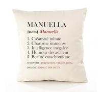Planetee Housse de Coussin Premium Manuella Définition - Coton Canvas Fairtrade Beige Idée Cadeau Décoration Canapé 50x50