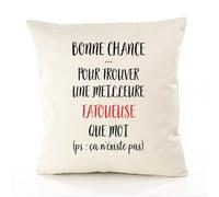 Planetee Housse de Coussin Premium Tatoueuse n'existe Pas - Coton Canvas Fairtrade Beige Idée Cadeau Décoration Canapé 40x40