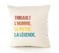 Planetee Housse de Coussin Premium Thibault Mythe Légende Vintage - Coton Canvas Fairtrade Beige Idée Cadeau Décoration Canapé 50x50