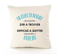 Planetee Housse de Coussin Premium Un Clerc de Notaire Formidable - Coton Canvas Fairtrade Beige Idée Cadeau Décoration Canapé 50x50