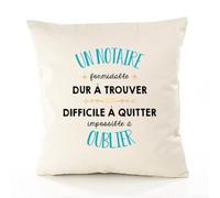 Planetee Housse de Coussin Premium Un Notaire Formidable - Coton Canvas Fairtrade Beige Idée Cadeau Décoration Canapé 40x40