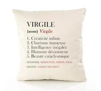 Planetee Housse de Coussin Premium Virgile Définition - Coton Canvas Fairtrade Beige Idée Cadeau Décoration Canapé 50x50