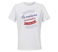 Planetee Maillot de Sport Femme Cuisiniere Meilleure du Monde - T-Shirt Respirant Polyester Manches Courtes - Cadeau Sportive Anniversaire Noël Fête des Mères