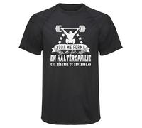 Planetee Maillot de Sport Homme Halterophilie Une Legende Tu Deviendras - T-Shirt Respirant Polyester Manches Courtes - Cadeau Sportif Anniversaire Noël Fête des Pères - Taille M