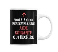 Planetee Mug Aide Soignante Qui déchire | Tasse café métier pour collègue de travail ami ou famille | Imprimé en France