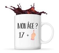 Planetee Mug anniversaire 18 ans | Tasse café humour sarcasme drôle pour cadeau original imprimé en France