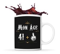 Planetee Mug anniversaire 42 ans | Tasse café humour sarcasme drôle pour cadeau original imprimé en France
