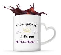 Planetee Mug anse coeurCap ou pas cap 2 Cadeau Annonce Grossesse