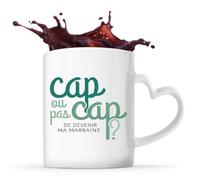 Planetee Mug anse coeurCap ou pas cap 3 Cadeau Annonce Grossesse