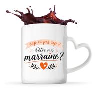 Planetee Mug anse coeurCap ou pas cap 4 Cadeau Annonce Grossesse