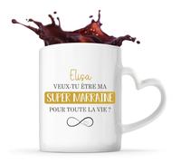 Planetee Mug anse coeurElisa Marraine pour la vie Cadeau Annonce Grossesse